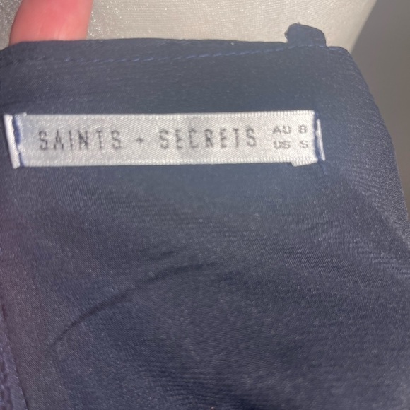 𝅺SAINTS + Secrets - Navy, Ruffled Dress - Picture 4 of 5